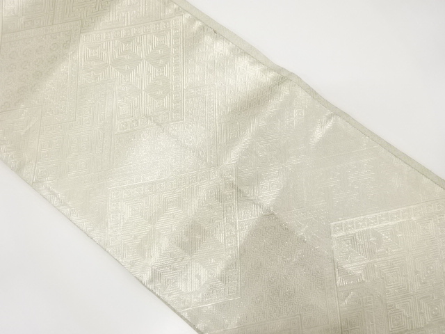 JAPANESE KIMONO / ANTIQUE FUKURO OBI / SILK / SAGANISHIKI / WOVEN RHOMBUS